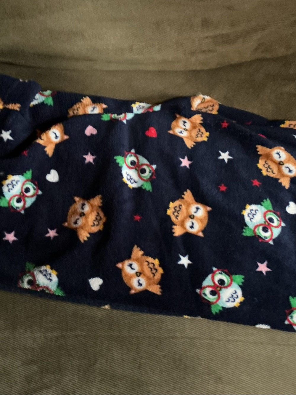 Woman Navy Owl Print drawstring pajama pants